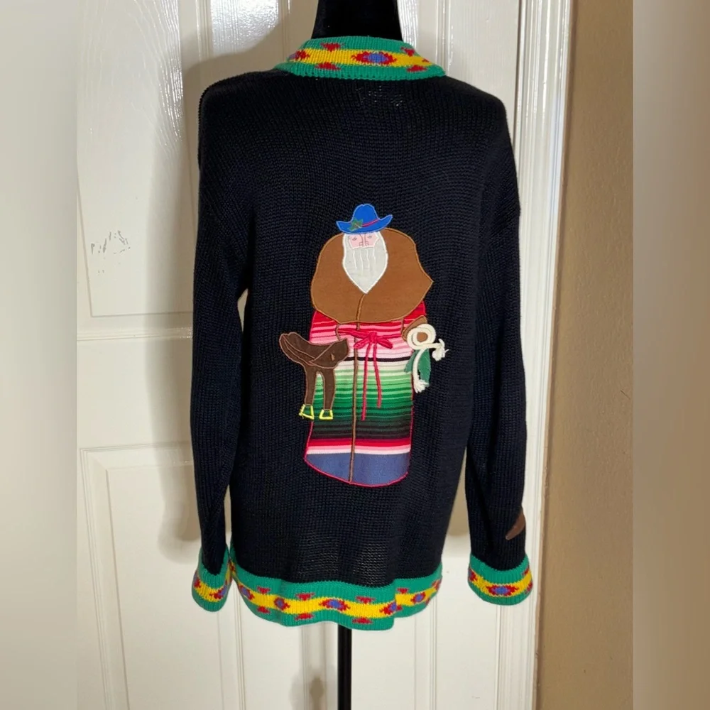 Sharon Young A Yull Yall Vintage holiday/western cardigan Rare find Medium - Picture 7 of 12